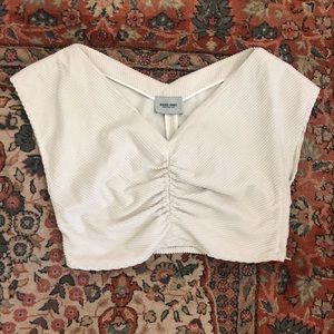 Rachel Comey white wide wale corduroy crop top